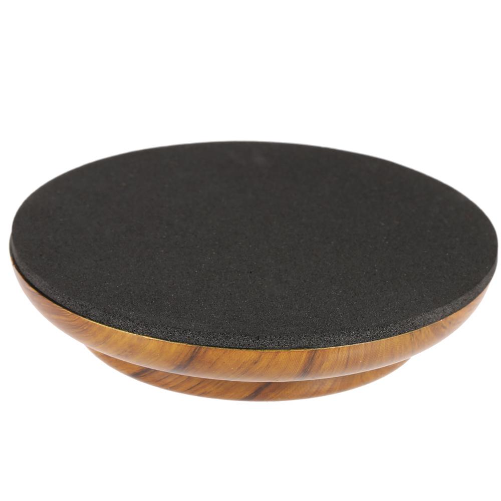 4pcs set Double Round Acrylic Upright Piano Caster Cups w  Rose Wood Pattern & EVA Anti slip Mat