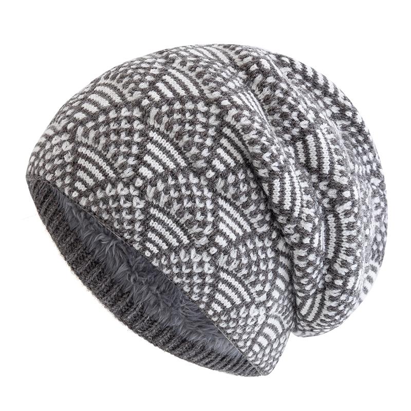 

Новые женские зимние шапки женские объемные шапки бини с плюшевой подкладкой теплые вязаные шапки 55cm-60cm серый