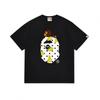 Mens Streetwear Oversized Cotton Tee With Camo Shark Ape Graphic Print Casual T-Shirt