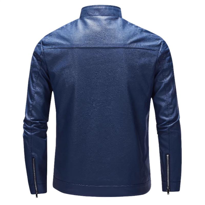 Motorcycle Jacket Men's Slim Short Coat Collar Pu Jacket Windproof Leather Coat Blazer Men's Blazer
