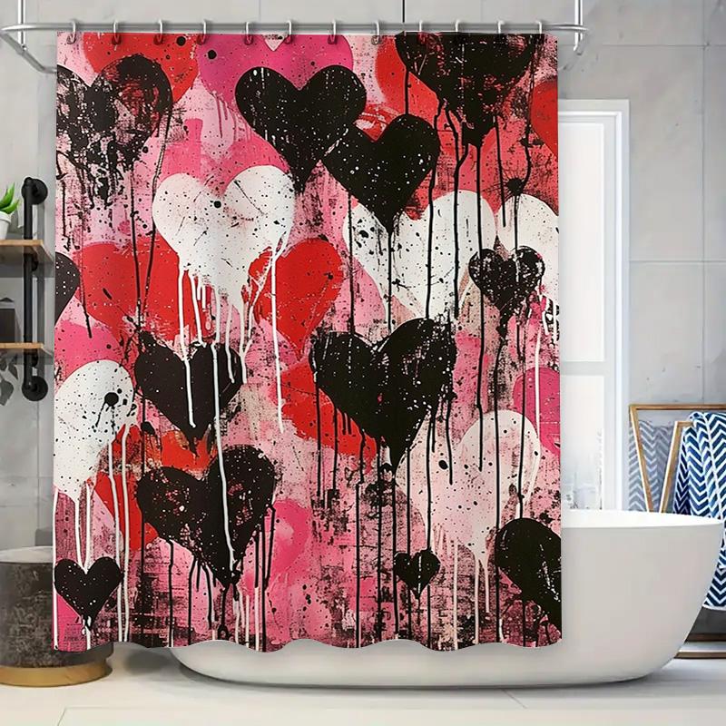 Abstract Heart Art Shower Curtain For Bathroom Decoration