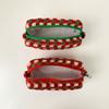 New Cosmetic Bag Knitted Red Green Plaid Large Capacity Makeup Bag Storage Pouch Pen Bag Travel Portable Wash Bag Christmas Gift