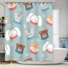 Animal Print Shower Curtain Bathroom Decor With Cute Cartoon Animals Blue Snowflake Pattern Home Textile Waterproof Fabric (180X