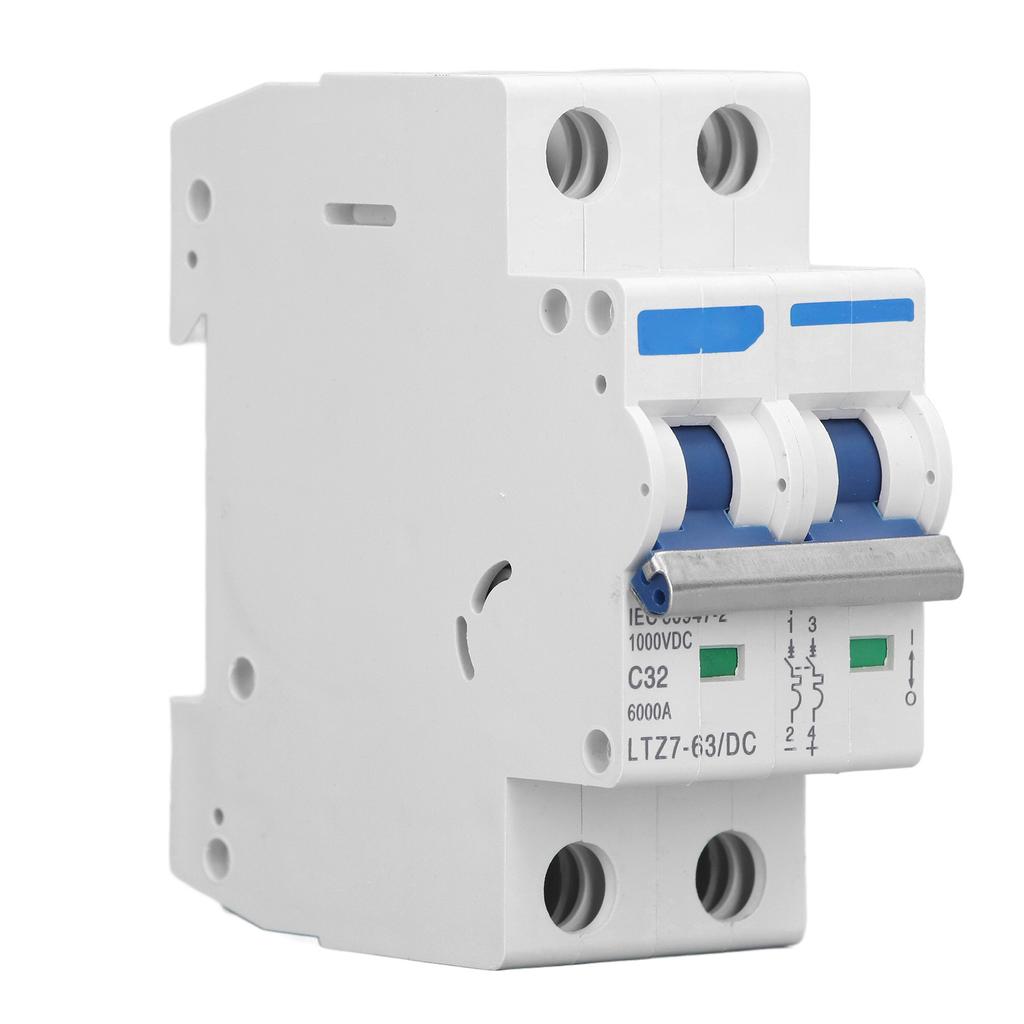 DC Miniature Circuit Breaker 2 Pole 1000V 32A DIN Rail Mount PV System Isolator Disconnect Switch