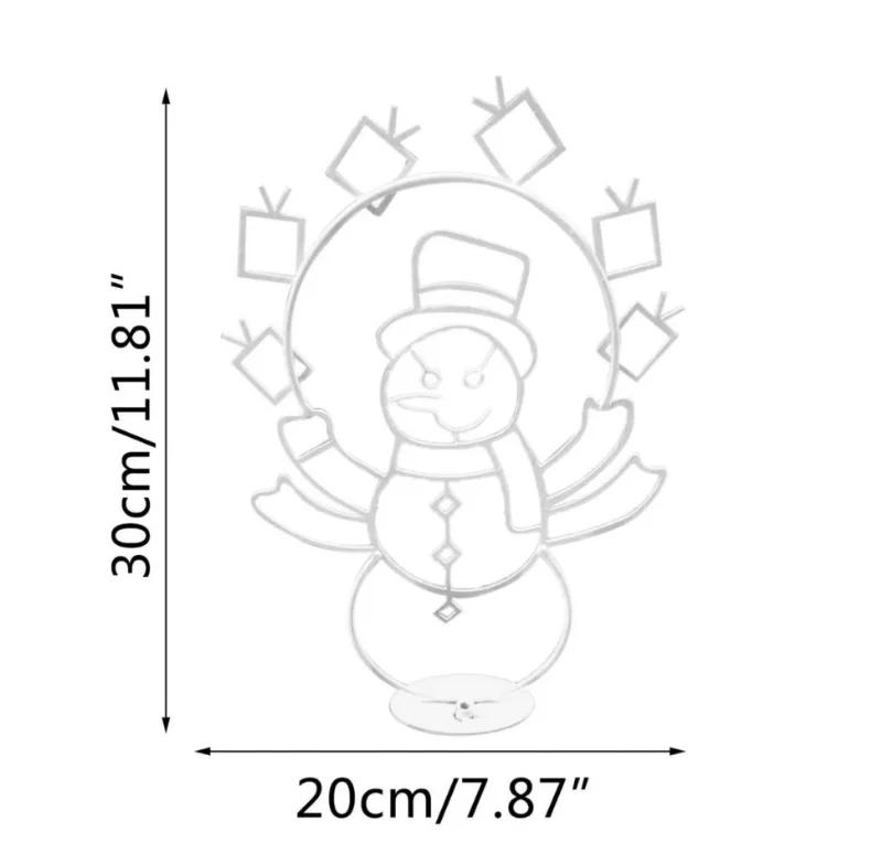 Christmas Snowman Lighted Decoration Outdoor Garden Yard Stake Winter Snow Figure LED Illuminated Sign for Holiday