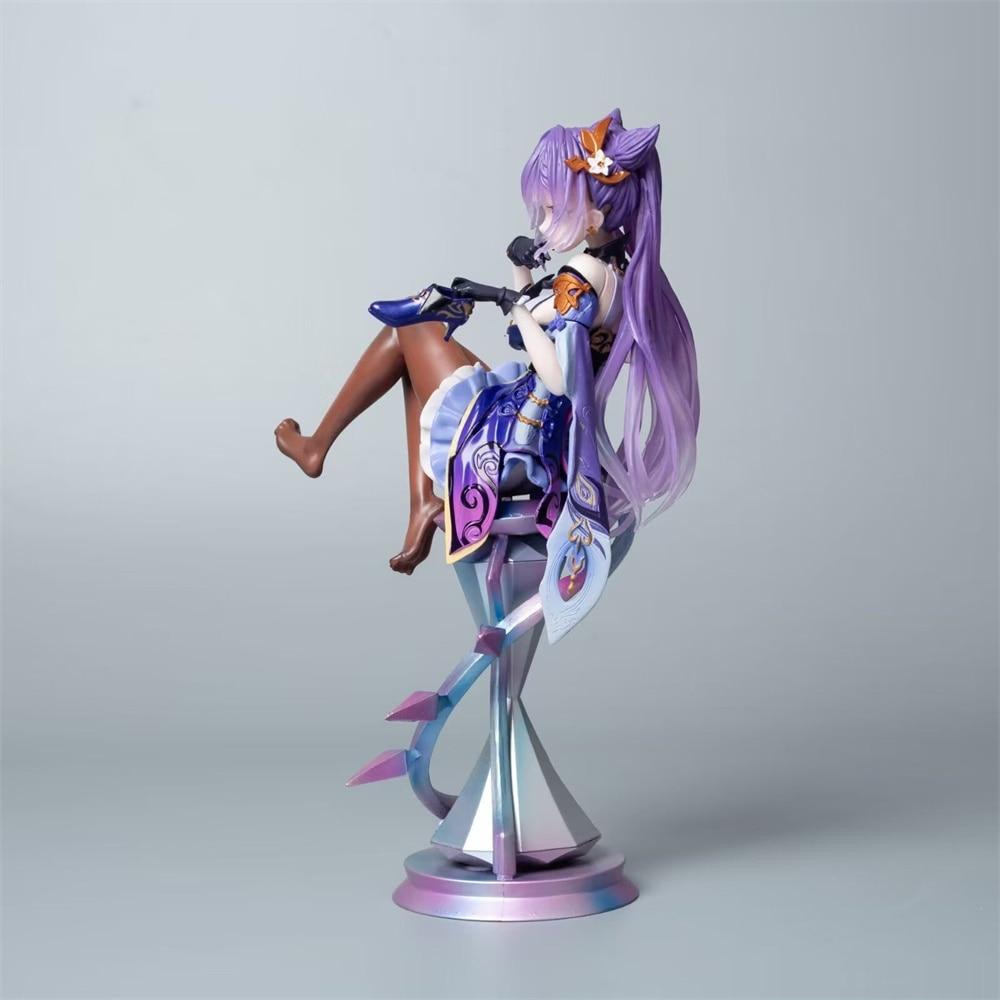 The First Beauty Of Teyvat Keqing 3d Figures Genshin Impact Figuras Kawaii Animation Girl Game 21cm Model Birthday Gift Toy