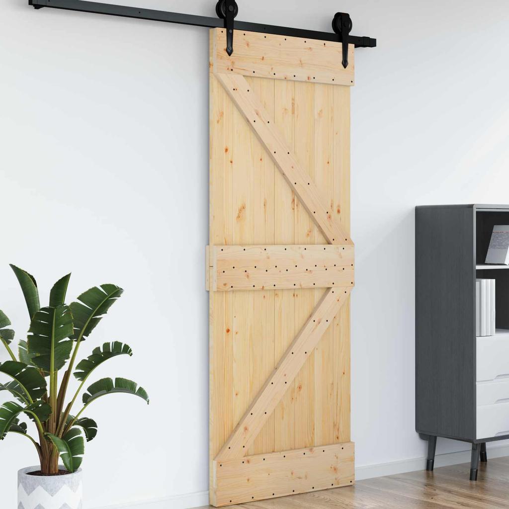 Door NARVIK 70 x 210 cm Solid Pine (Untreated) Natural