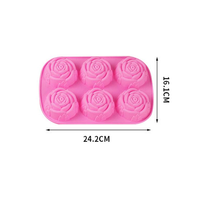 Силиконовая форма для желе, форма для шоколадного пудинга, 3D трехмерная форма для желе, для домашнего использования 6*rose