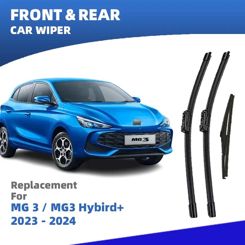 LHD Front Rear Windshield Wiper Blades For MG 3 Hybrid+ 3rd 2024 2025 Windscreen Essuie glace Limpiaparab Brushes Accessories 3pcs