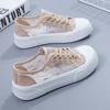 Black Embroidered Hollow Out Canvas ShoesWomen's Flat Shoes Net Surface Shallow Mouth Simple Casual Commuting Harajuku