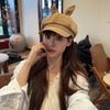 Girls Beret Subculture Rabbits Ear Painter Hat Artist Hat Gift for Halloween Rabbits Ear Decorated for Holiday