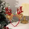 Whimsical Antler Christmas Headband With Cozy Plush Ears For Outfits Festive