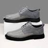 Fashion Summer Grey Mesh Casual Shoes Outdoor Lace Up Loafers Soft Sole Thin Style Shoes Breathable Comfortable Walking Driving Shoes