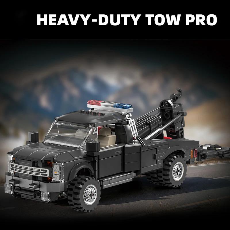 Puzzle assembled building blocks City Series Heavy-Duty Transport Vehicles, American Police Trailers, Engineering Vehicles