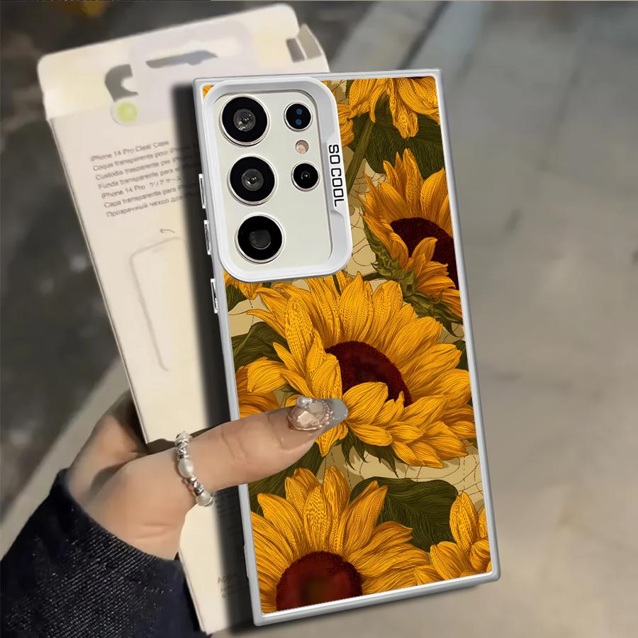 Case for Samsung Galaxy S25 S25Edge S24 FE S22 S20 Plus Note 20 Ultra S23 S21 S23 Ultra Phone Cover Sunflower Sea