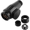 Anhängeradapter, 12V 13-poliger elektrischer Anhängerstecker, Kunststoff 13-poliger Verkabelungssteckverbinder-Adapter, Schwarz