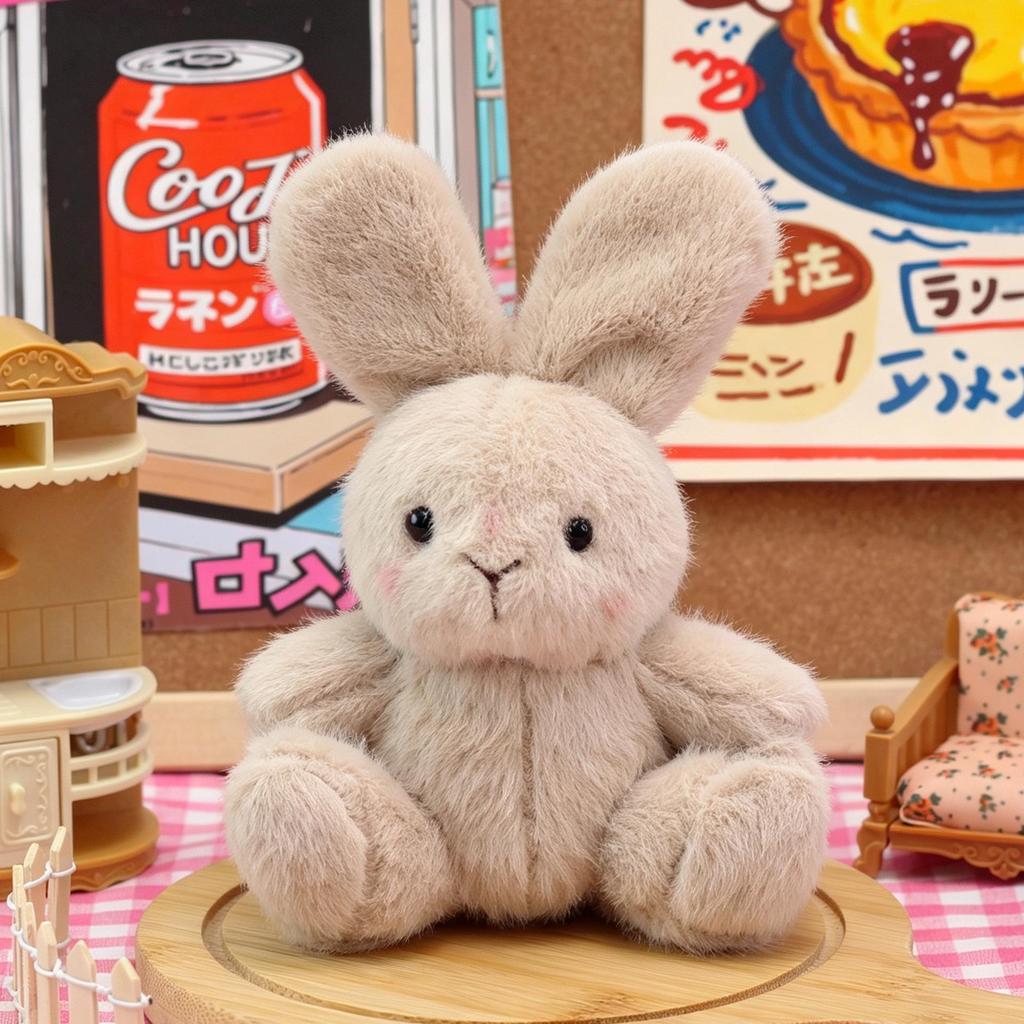 Adorable Long-Eared Rabbit Plush Keychain Ornament