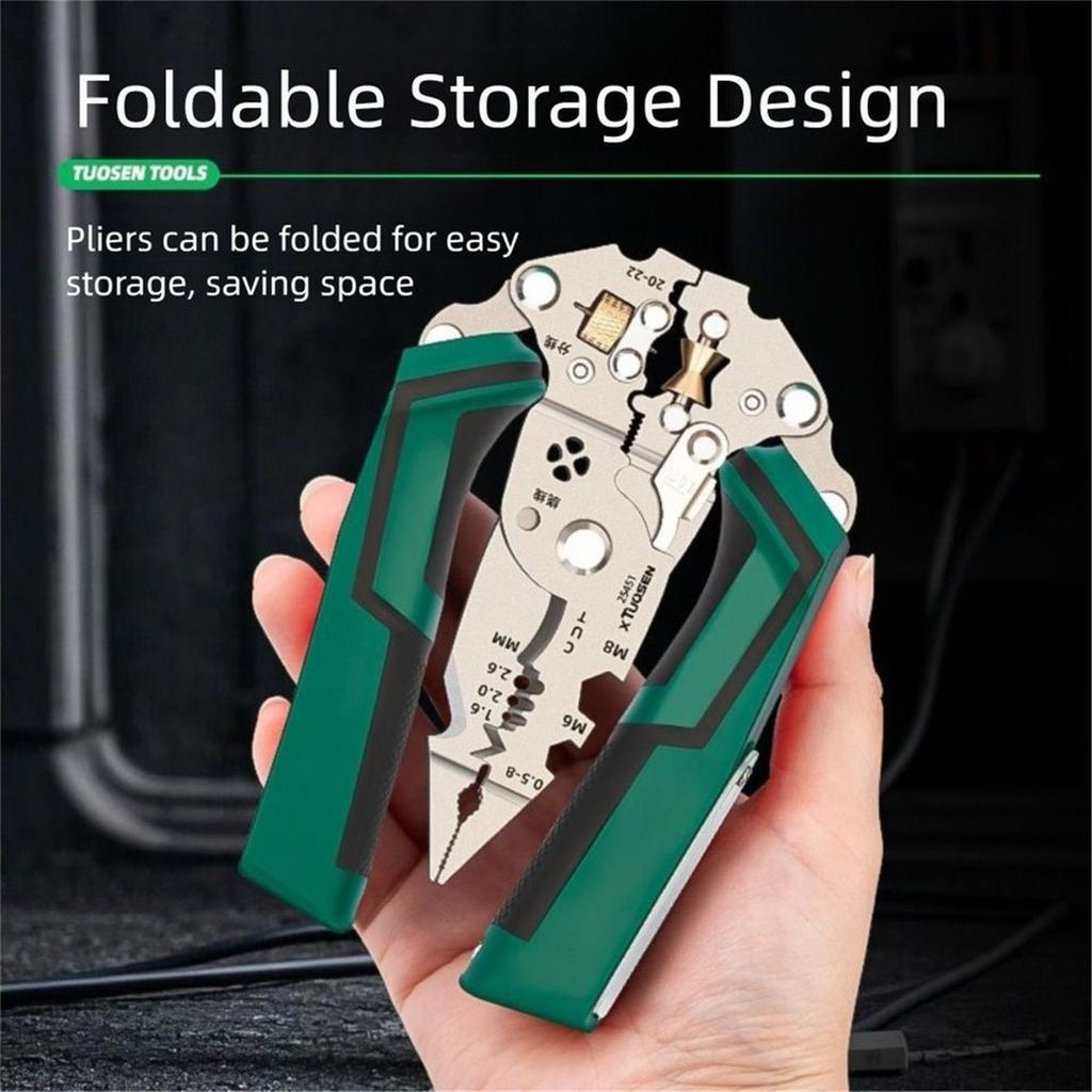 High Carbon Steel Electrical Cable Stripper Foldable Electricity Measurement Multifunctional Wire Stripper Cable Cutting