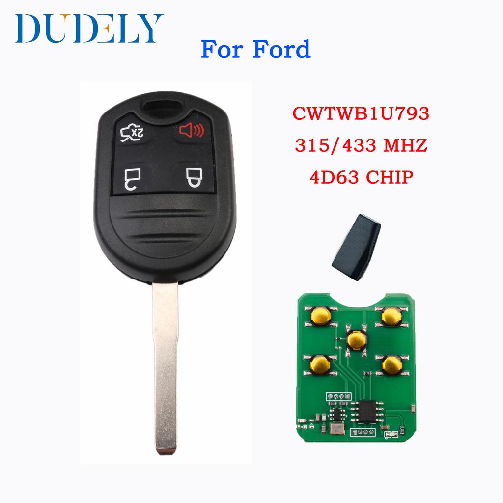 Hindley CWTWB1U793 Remote Car Key 3/4 Buttons Fob 315/433MHz 4D63 Chip For Ford Flex Explorer Taurus Mustang 2010-2013 UP