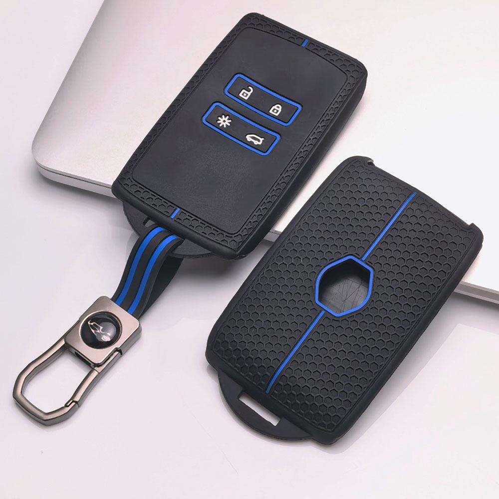Key Cover for Renault Koleos Kadjar Arkana Clio Megane Captur Zoe Scenic with Keychain Anti-Scratch Guard Shockproof Protection Soft Grip Texture