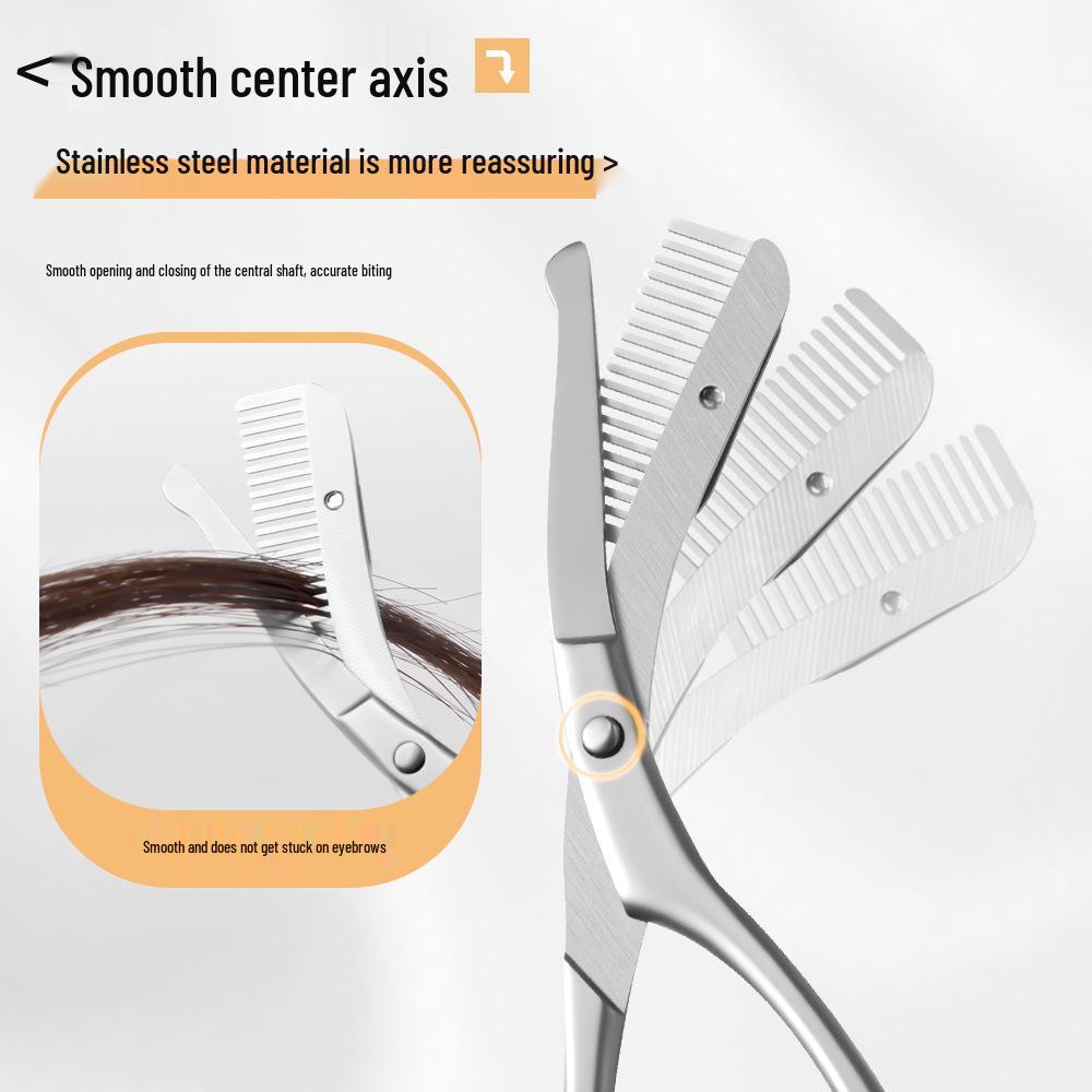 Beauty Method Stainless Steel Eyebrow Trimmer Tool with Comb & Scissors for Beginners
