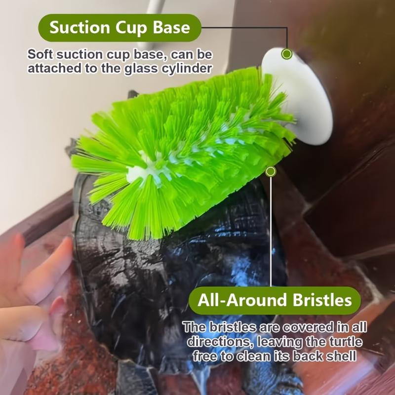 Suction Cup Turtle Cleaning Brush for Shell Scrubbing Durable Bristle Cleaner Accessory for Aquarium Turtle Tank Decor