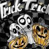 3Pcs Checkerboard Trick Or Treat Halloween Duvet Cover Set, Black Grey Distressed Plaid Ghost Pumpkin Cartoon Printed Bedding