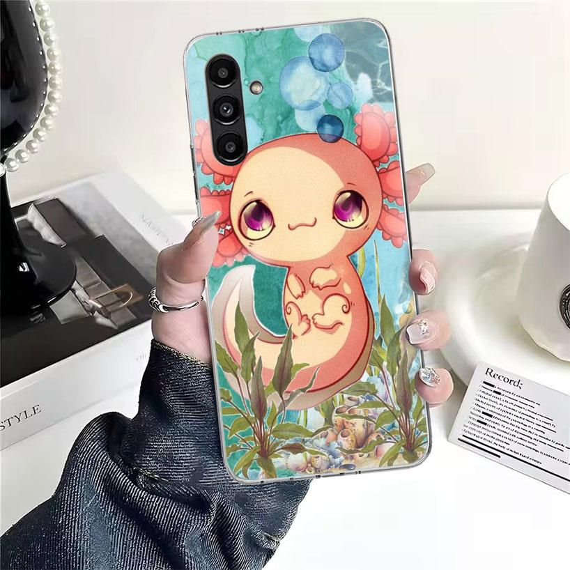 Cute Axolotl Kawaii Phone Case For Samsung Galaxy A13 A14 A15 A16 A17 A53 A54 A55 A56 A57 A33 A34 A35 A36 A37 A23 A24 A25 A26 Ga