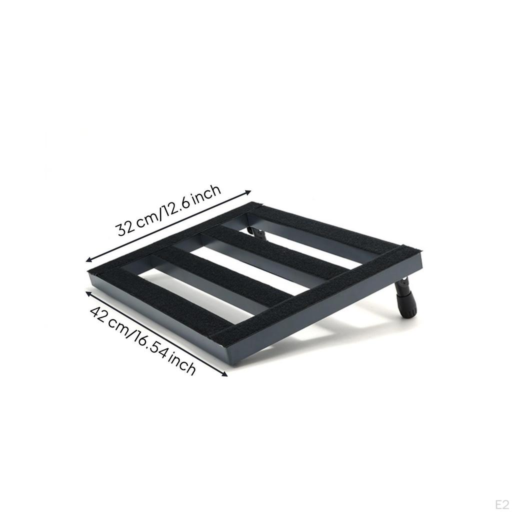 Black Metal Pedalboard Textured Slatted Guitar Raised Feet Angled Pedal Board 3427cm