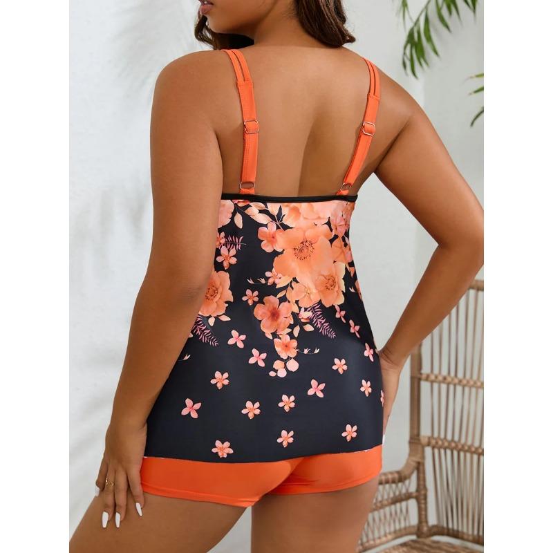 Tankini 2025 Large Plus Size Swimsuit Women Printed Swimwear Female Bathers Bathing Swimming Swim Suit Beachwear