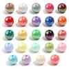 20-200pcs/lot UV Plating Acrylic Beads Round Spacer Loose Beads For Jewelry Making Bracelet Necklace DIY Keychains Accessorie