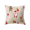 Cute Elk Christmas Theme Print Pattern Cushion Cover Home Living Room Sofa Decoration Square Polyester Pillow Pillow Cover