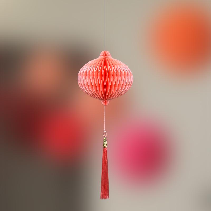 Wedding Décor Set: Honeycomb Balls, Folding Fans & Double Happiness Pendants for Groom's Room