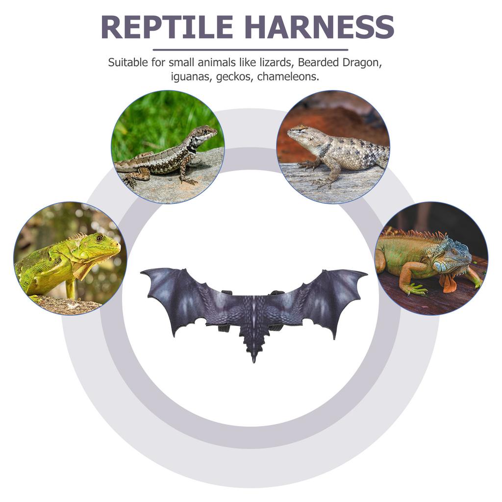 Wing-Shaped Reptile Chest Harness Adjustable Comfortable Vest Training Harness for Outdoor Small Lizards Iguanas Bearded