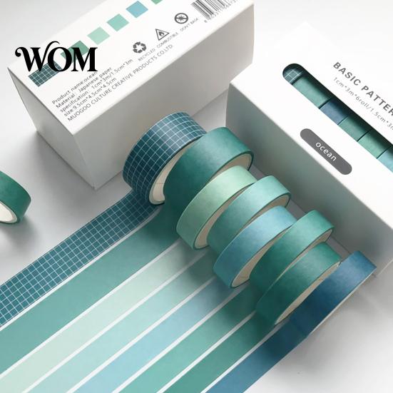 Washi Tape Set 8 Rollen Set, Dekorative Sticker, Ästhetische Unifarbene Tapes Sauberes Design Abdeckband für Scrapbooking Zubehör, Journaling Junk