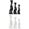 3Pcs Plant Pot Ceramic Flower Vase Slender Skinny Geometric Twisted Planter for Bookshelf Office Farmhouse Dining Room Party