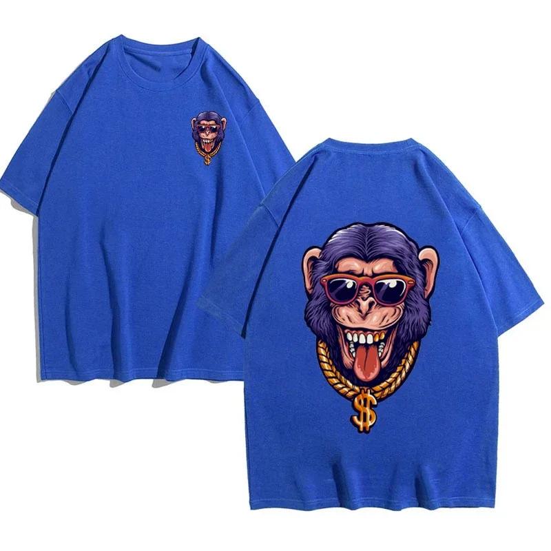 Men's Animal T-Shirt Hip Hop Monkey Print Everyday Versatile Everyday Casual Short Sleeve European Size T-Shirt Street Harajuku