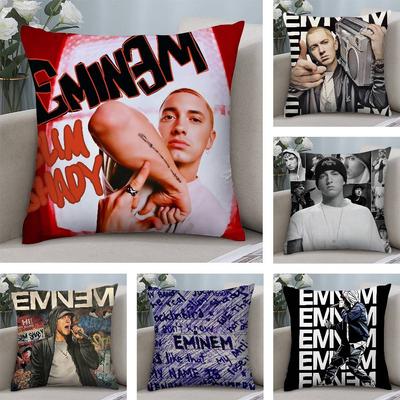 Gorący Raper E-Eminem Poszewka na Poduszkę Krótki plusz Dwustronny Nadruk Kwadratowe Poszewki na Poduszki Dekoracja Sofa Dom Poduszka