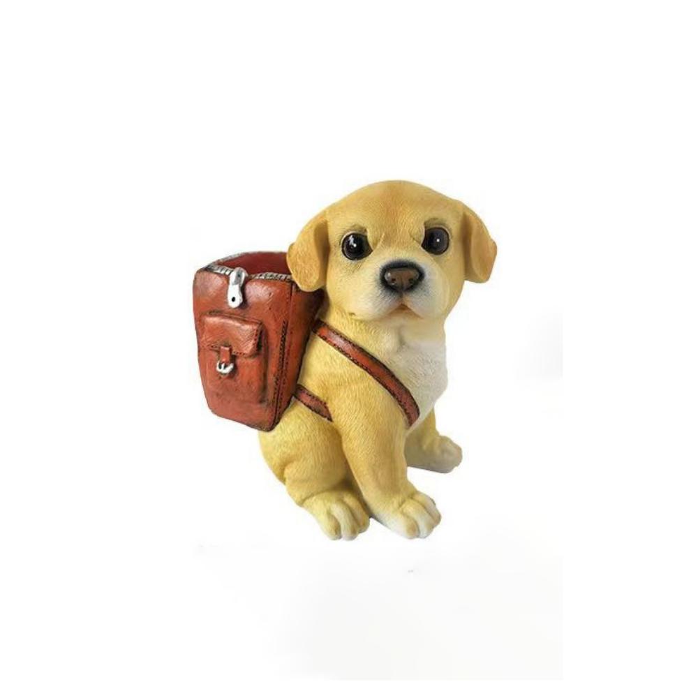 

Cute Lucky Dog Ornaments Hand-painted Desktop Storage Rack Funny Dog Pen Holder Home Decor жёлтый