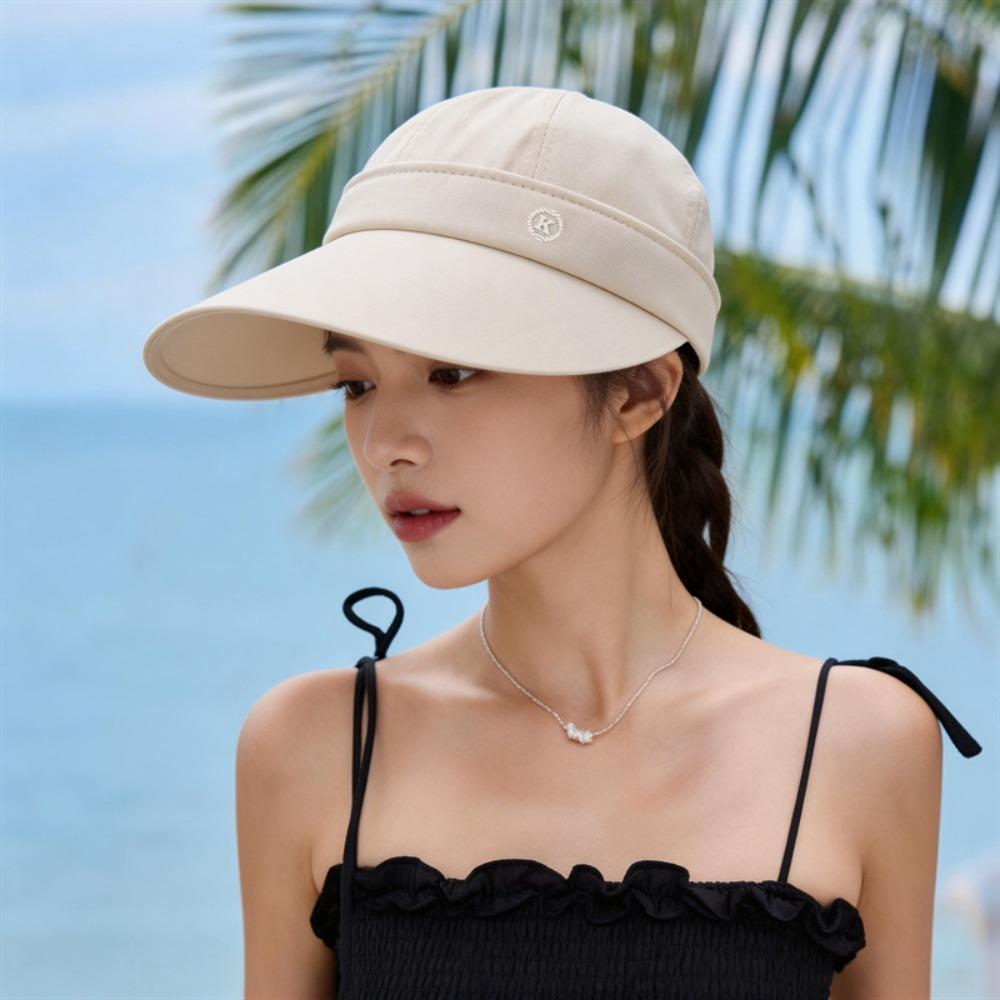 New Removable Cap Top Women's Summer Hat with Zipper Foldable Sun Hats Anti-UV Big Brim Cycilng Cap
