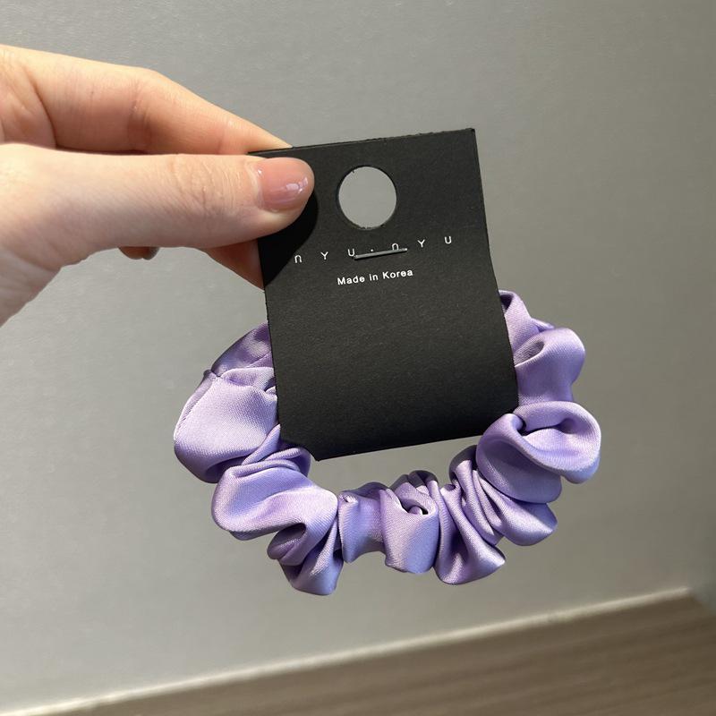 Korean Satin Silk Elastic Hair Tie - Chic, French Style Solid Color Band