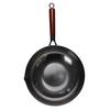 Forged Iron Wok Pan Non-Stick Fish Scale Skillet Pot Even Heating Ergonomic Handle Cooking Pot for Frying Stewing Steaming