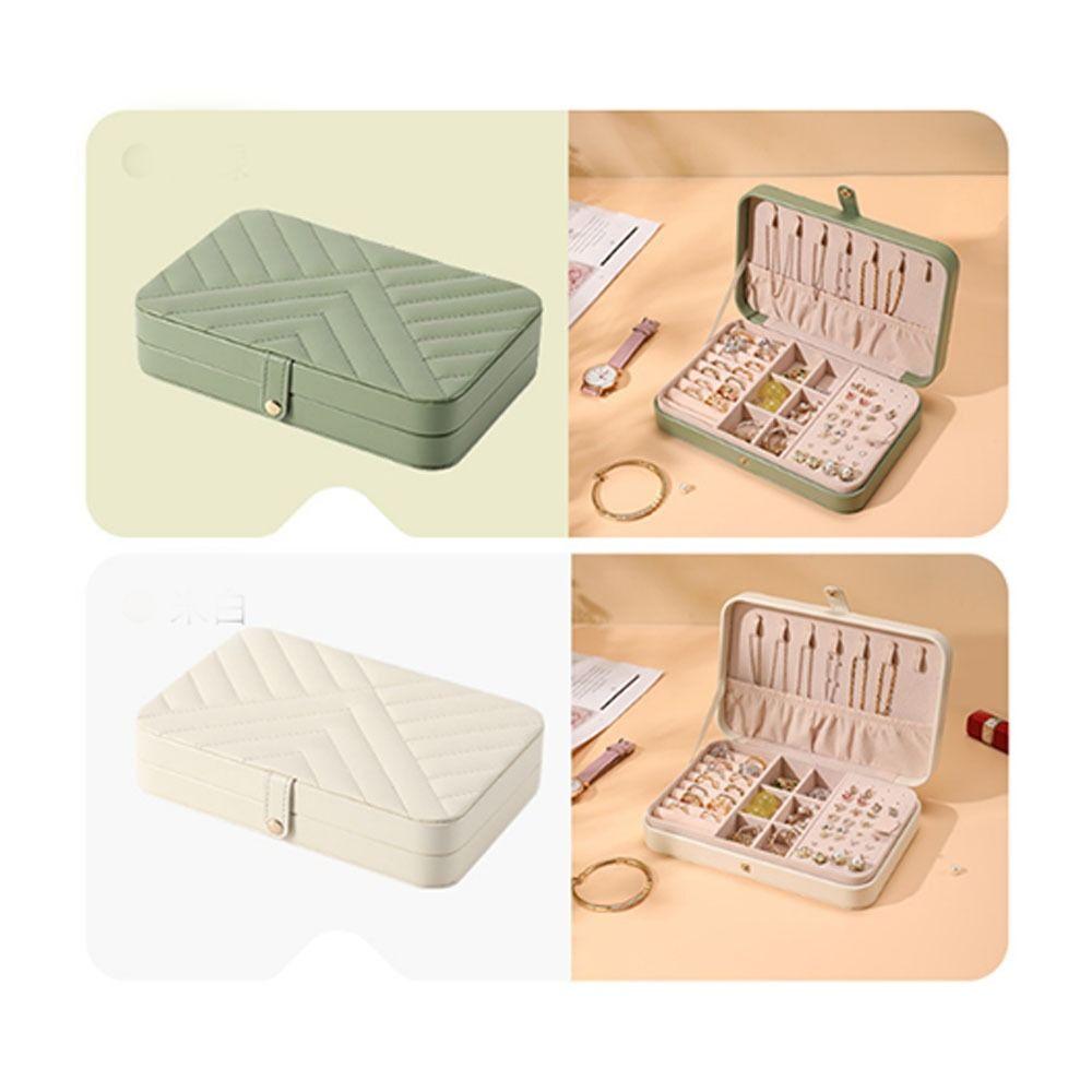 PU Schmuckaufbewahrungsbox Große Kapazität Halsketten-Aufbewahrungskoffer Schmuck-Vitrine Ringaufbewahrung