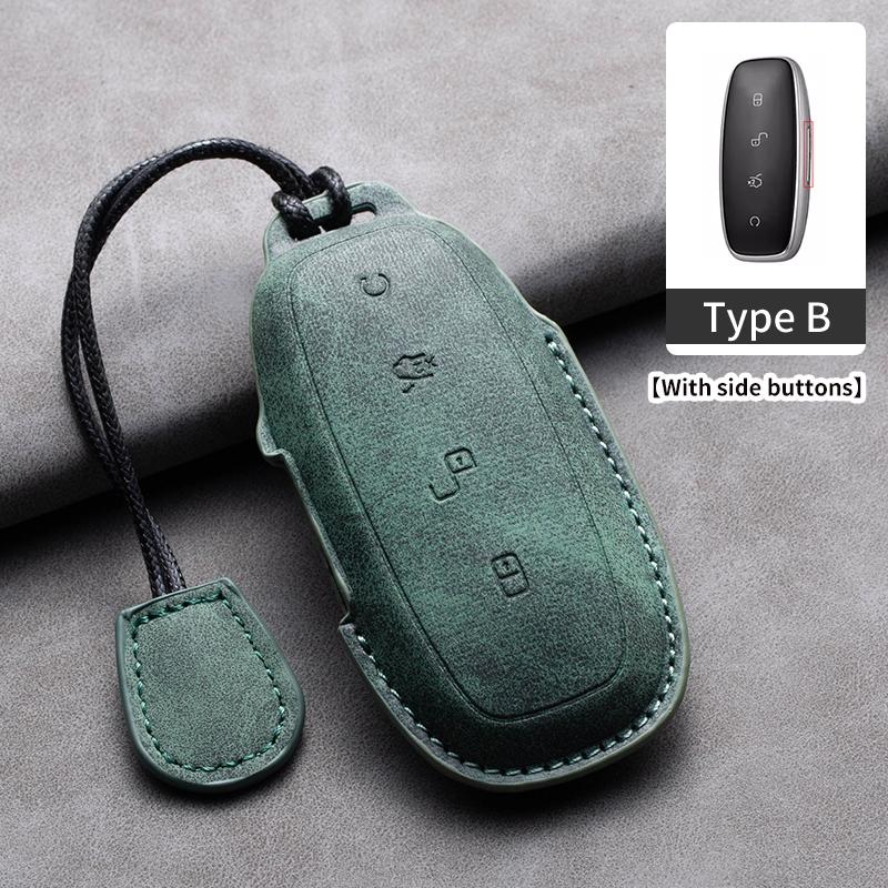 Leather Car Key Case Cover for BYD DENZA D9 2025 for Denza D9 DM-i 2025 2025 Auto Key Fob Shell Car Styling Keychain Accessory