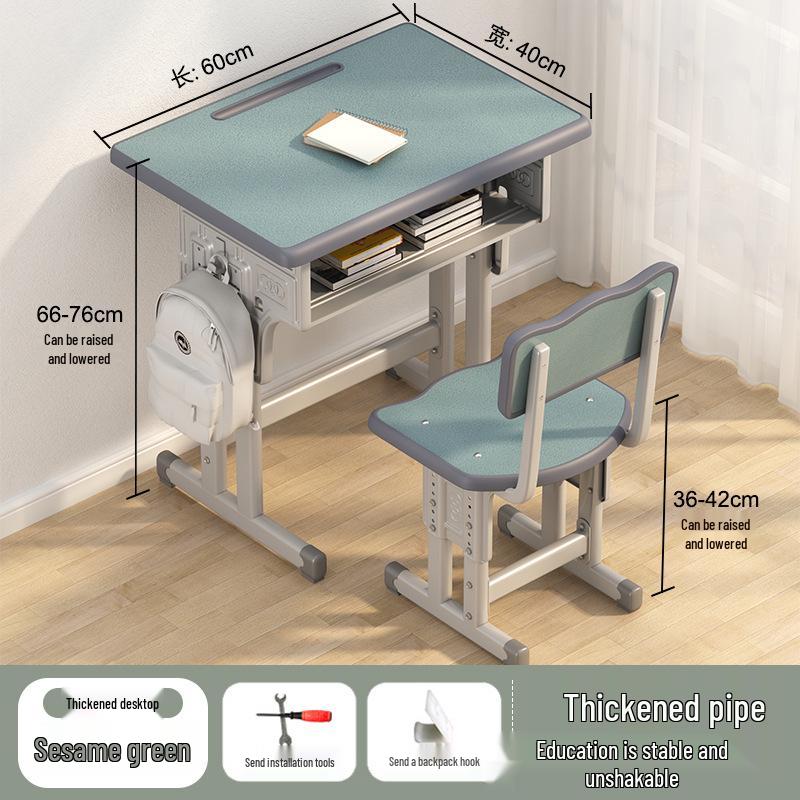Height-Adjustable Student Desk and Chair Set for Junior and High School