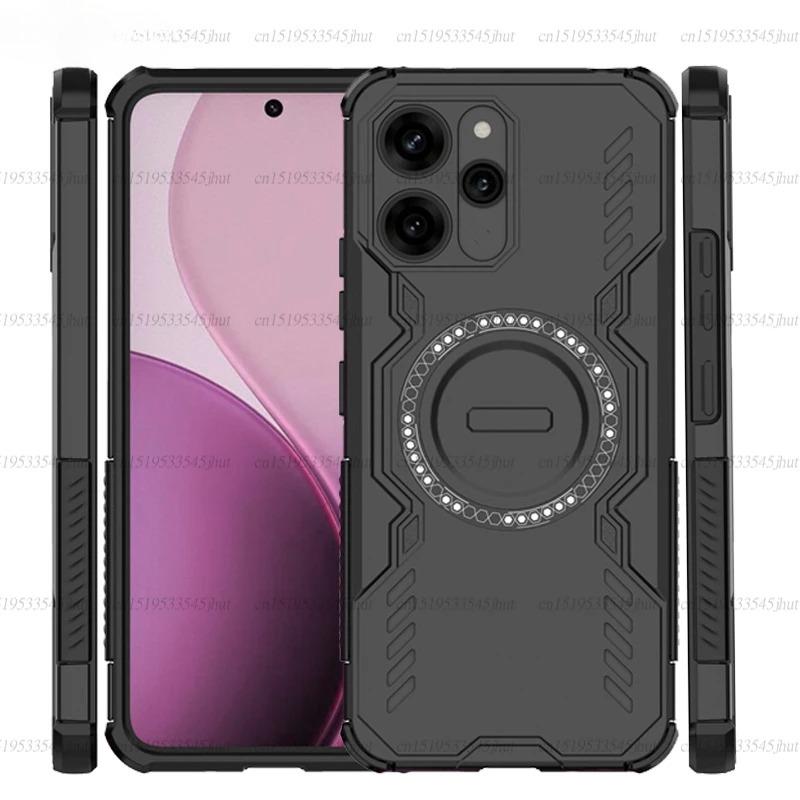 Shockproof Armor Case For Xiaomi Redmi 12 Magnetic Adsorption Wireless Charge Cover For Redmi 12 13 13x Case For Redmi 12 Case