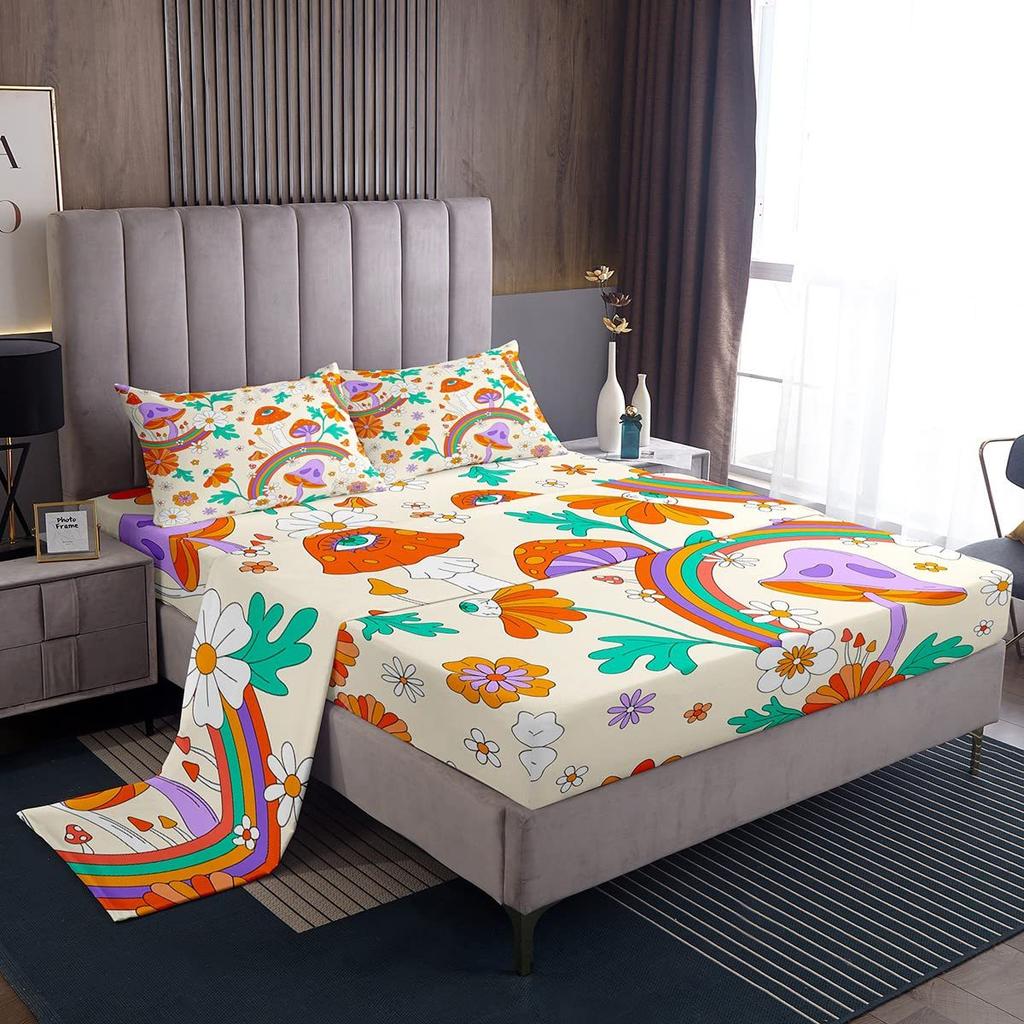 Christmas dog pattern mattress four-piece bedding set bedroom dormitory bedding decoration