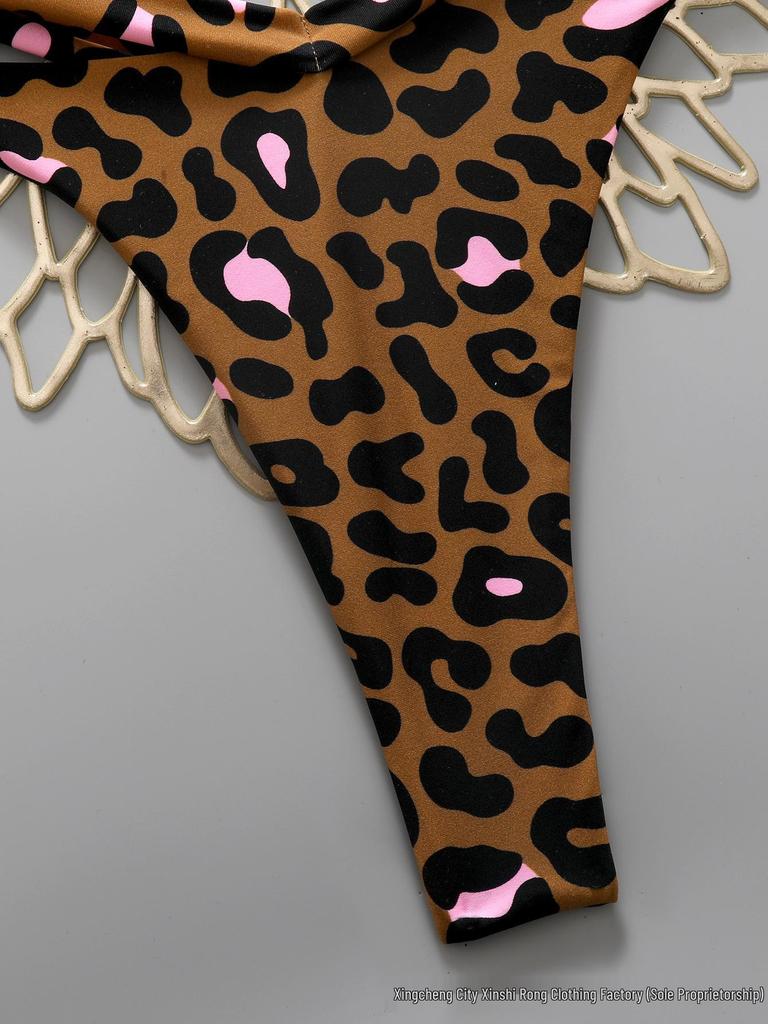Leopard Print Sexy Two-Piece Bikini Set for Women