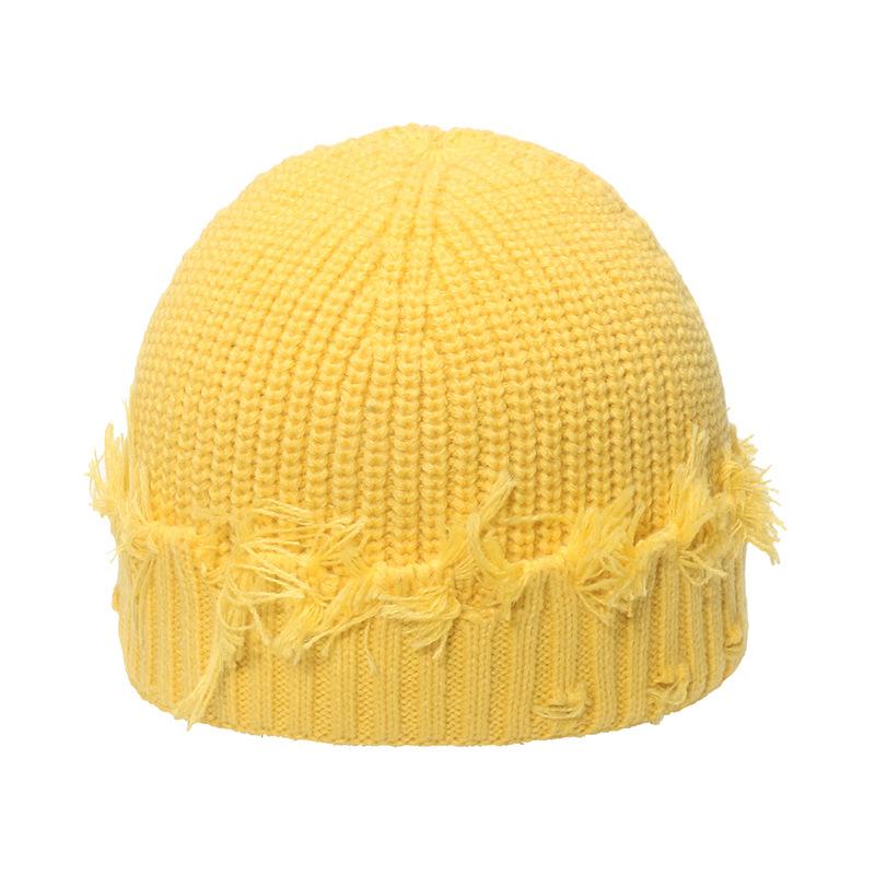 New autumn and winter hole-knitted wool hat female yuppie melon fur hat landlord hat Korean version versatile trendy men's and women's cold hat