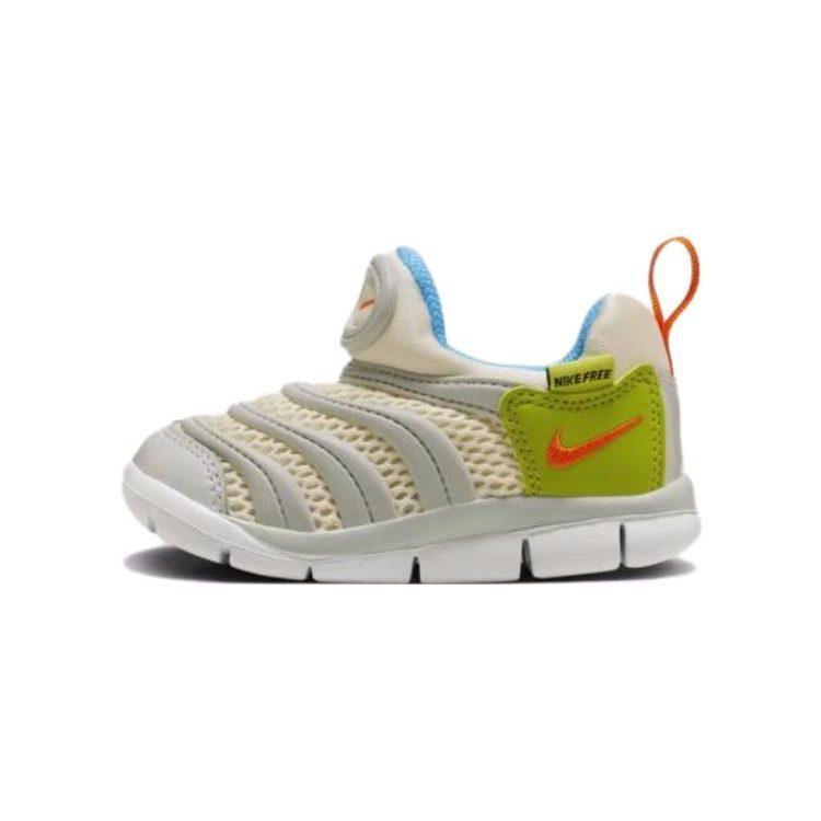 Nike Dynamo Free TD Synthetic Leather Slip Resistant Anti Kick Low top Baby & Toddler Shoes Gray Green FN3693-180